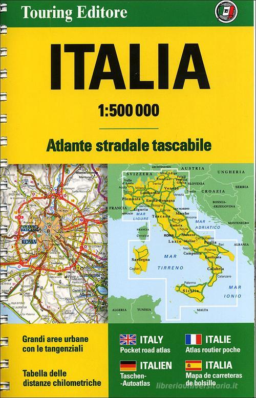 Italia Atlante stradale tascabile 1:500.0000. Ediz. multilingue edito da Touring