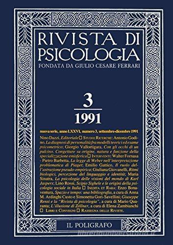 Rivista di psicologia (1991) vol.3 edito da Il Poligrafo