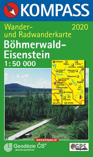 Carta escursionistica n. 2020. Repubblica Ceca. Böhmerwald/Eisenstein 1:50.000. Adatto a GPS. DVD-ROM digital map edito da Kompass