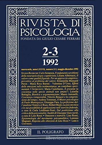 Rivista di psicologia (1992) vol.2-3 edito da Il Poligrafo