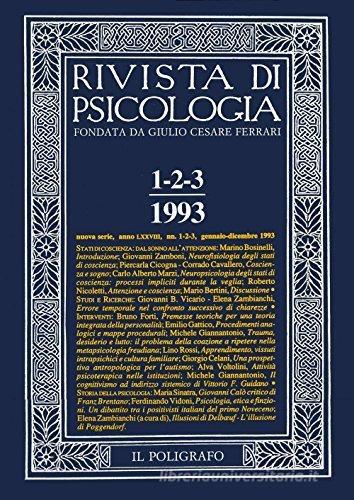 Rivista di psicologia (1993) vol. 1-3. Gennaio-dicembre edito da Il Poligrafo