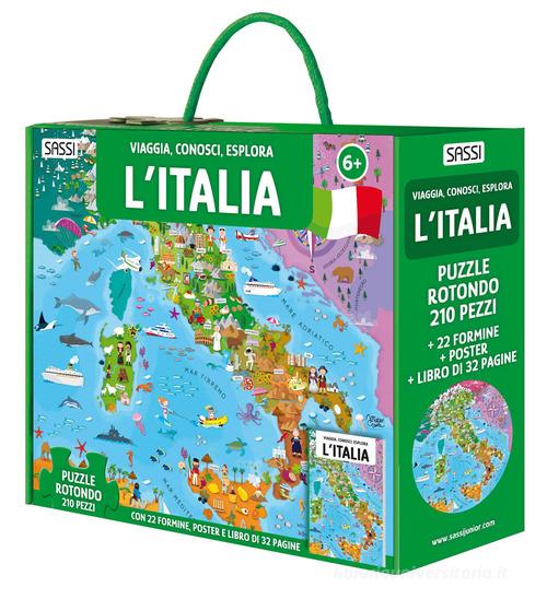 L'Italia. Viaggia, conosci, esplora. Ediz. a colori. Con 22 formine. Con puzzle rotondo. Con Poster di Matteo Gaule, Ester Tomè edito da Sassi
