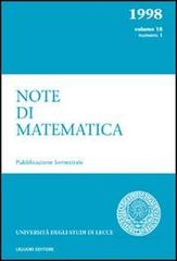 Note di matematica vol.18.1 edito da Liguori