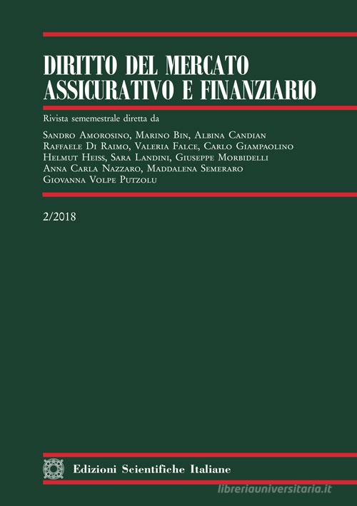 Diritto del mercato assicurativo e finanziario (2018) vol.2 edito da Edizioni Scientifiche Italiane