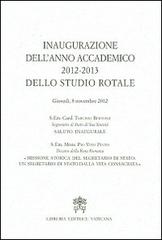 Inaugurazione dell'anno accademico 2012-2013 dello Studio Rotale edito da Libreria Editrice Vaticana