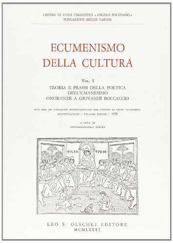 Ecumenismo della cultura vol.1 edito da Olschki