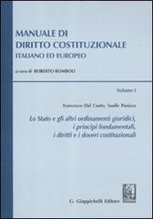 Manuale di diritto costituzionale italiano ed europeo vol.1 di Francesco Dal Canto, Saulle Panizza edito da Giappichelli