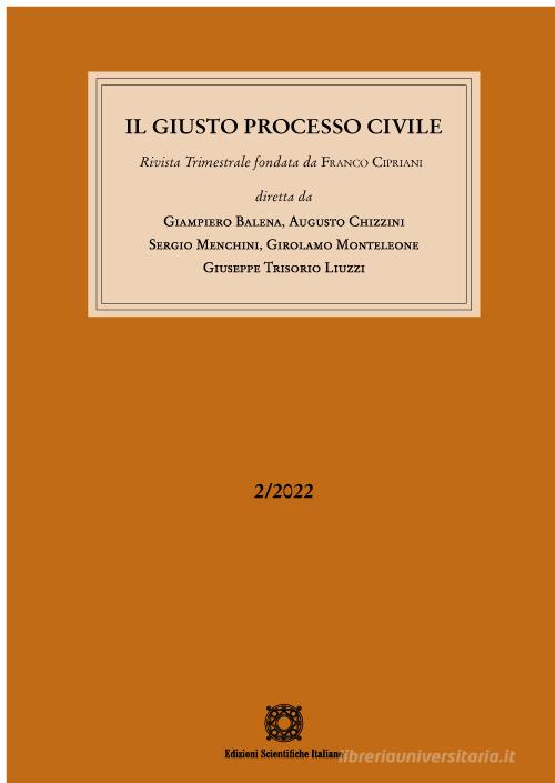 Il giusto processo civile (2022) vol.2 edito da Edizioni Scientifiche Italiane