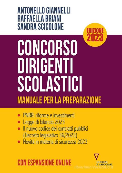 Concorso dirigenti scolastici. Manuale per la preparazione. Ediz. 2023. Con  espansione online