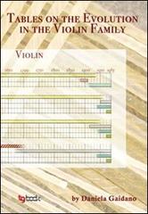 Tables on the evolution in the violin family di Daniela Gaidano edito da Tg Book