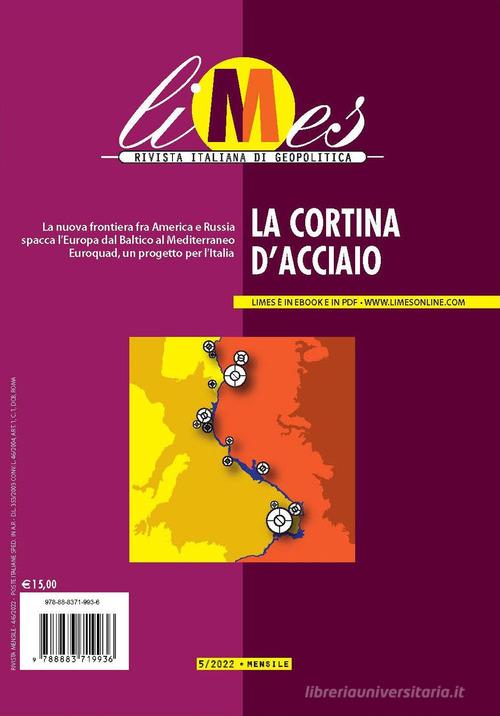 Limes. Rivista italiana di geopolitica (2022) vol.5 edito da Gedi (Gruppo Editoriale)
