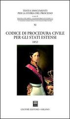 Codice di procedura civile per gli Stati estensi (1852) edito da Giuffrè