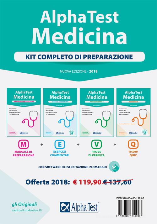 Alpha Test. Medicina. Kit completo di preparazione. Con software di  simulazione