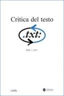 Ebook Critica del testo (2019) Vol. 22/1 di Autori Vari edito da Viella Libreria Editrice