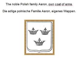 Ebook The noble Polish family Aaron, own coat of arms. Die adlige polnische Familie Aaron, eigenes Wappen. di Werner Zurek edito da Books on Demand
