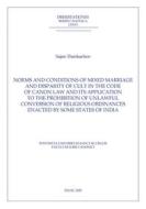 Ebook Mixed and Disparity of Cult Marriages under India’s State Anti-Conversion Laws di Sajan Thankachen edito da EDUSC