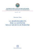 Ebook La responsabilità per la gestione nelle società di persone di Francesca Vessia edito da Edizioni Scientifiche Italiane - ESI