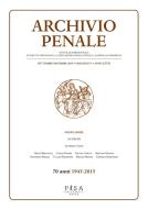 Ebook Archivio Penale 3/2015 di AA.VV edito da Pisa University Press Srl