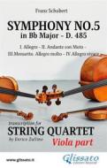 Ebook Viola part: Symphony No.5 by Schubert for String Quartet di Franz Schubert, a cura di Enrico Zullino edito da Glissato Edizioni Musicali