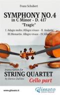 Ebook Cello part: Symphony No.4 "Tragic" by Schubert for String Quartet di Franz Schubert, a cura di Enrico Zullino edito da Glissato Edizioni Musicali