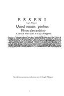Ebook ESSENI - Quod omnis probus - Filone Alessandrino di Angelo Filipponi edito da Publisher s17896