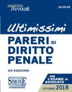 Ebook Ultimissimi Pareri di Diritto Penale di Redazioni Edizioni Simone edito da Edizioni Simone