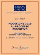 Ebook MODIFICHE 2019 AL PROCESSO  ESECUTIVO previste dal decreto semplificazioni di Giulio Spina edito da Diritto Avanzato