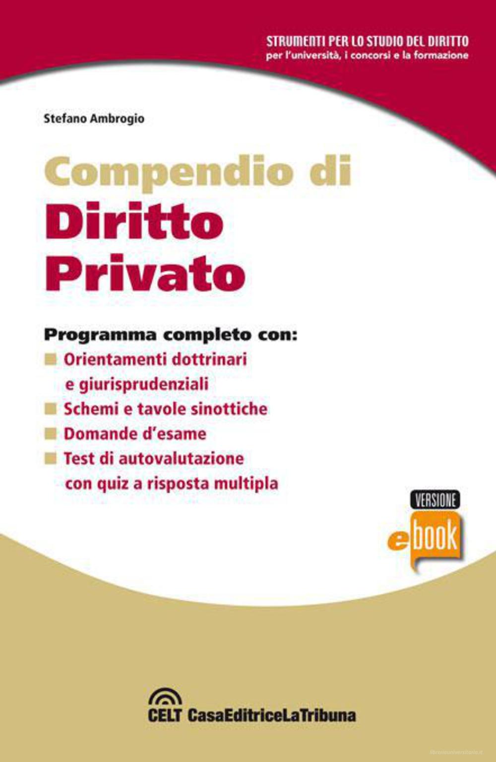 Ebook Compendio di diritto privato di Ambrogio Stefano edito da Casa Editrice La Tribuna