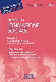 Ebook Elementi di Legislazione sociale edito da Edizioni Simone