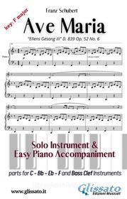 Ebook Ave Maria (Schubert) - Solo & Easy Piano (key F) di Franz Schubert edito da Glissato Edizioni Musicali