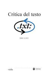 Ebook Critica del testo (2019) Vol. 22/2 di Autori Vari edito da Viella Libreria Editrice