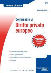 Ebook Compendio di Diritto Privato Europeo di Giovanna Sorrentino edito da Edizioni Simone