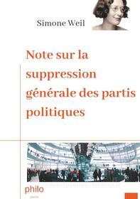 Ebook Note sur la suppression générale des partis politiques di Simone Weil edito da Books on Demand