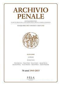 Ebook Archivio Penale 1/2015 di AA.VV. edito da Pisa University Press Srl