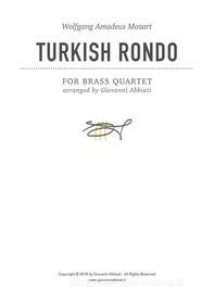 Ebook Wolfgang Amadeus Mozart Turkish Rondo for Brass Quartet di Giovanni Abbiati edito da Giovanni Abbiati