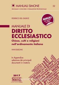Ebook Manuale di Diritto Ecclesiastico di Federico del Giudice edito da Edizioni Simone