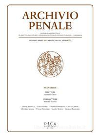 Ebook Archivio Penale 1/2017 di A.A.V.V. edito da Pisa University Press