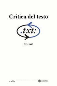 Ebook Critica del testo (2007) Vol. 10/2 di Autori Vari edito da Viella Libreria Editrice