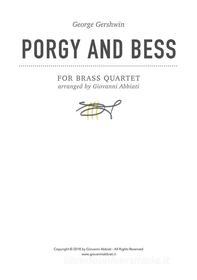 Ebook George Gershwin Porgy and Bess for Brass Quartet di Giovanni Abbiati edito da Giovanni Abbiati