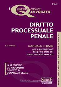 Ebook I Quaderni del praticante Avvocato - Diritto Processuale Penale di Redazioni Edizioni Simone edito da Edizioni Simone