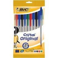 Confezione 10 penne a sfera Bic Cristal Original colori assortiti