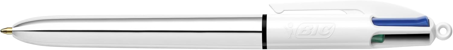 Penna 4 colori Shine argento