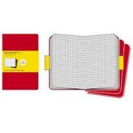 Moleskine large. Quaderni a quadretti - set da 3 pezzi copertina rossa