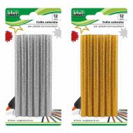 Blister 12 stick colla a caldo oro argento 100x7,2 mm