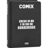 Comix 2025-2026. Agenda 16 mesi mini. Nero e bianco