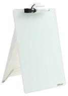 Nobo Lavagna / Blocco Note da Tavolo con Cavalletto, in Vetro, Portatile, con Pennarello e Clip Rimovibile Inclusi, Cancellabile a Secco e Senza Cornice, 216 mm x 297 mm - Bianco Brillante (AZ)