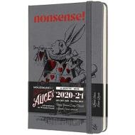 Moleskine 18 mesi - Agenda settimanale Limited Edition Alice in Wonderland grigio - Pocket copertina rigida 2020-2021