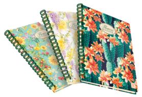 Blocco spiralato formato A5 quadretti 5 mm Flowers (colori assortiti)