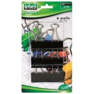 Blister 6 mollette fermacarte in metallo 32 mm