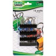 Blister 12 mollette fermacarte in metallo 19 mm